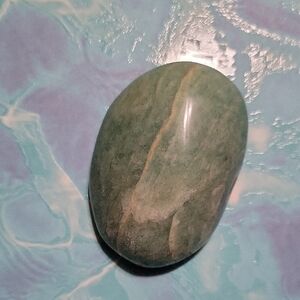 Green Polished Ocean Jasper Palm Stone